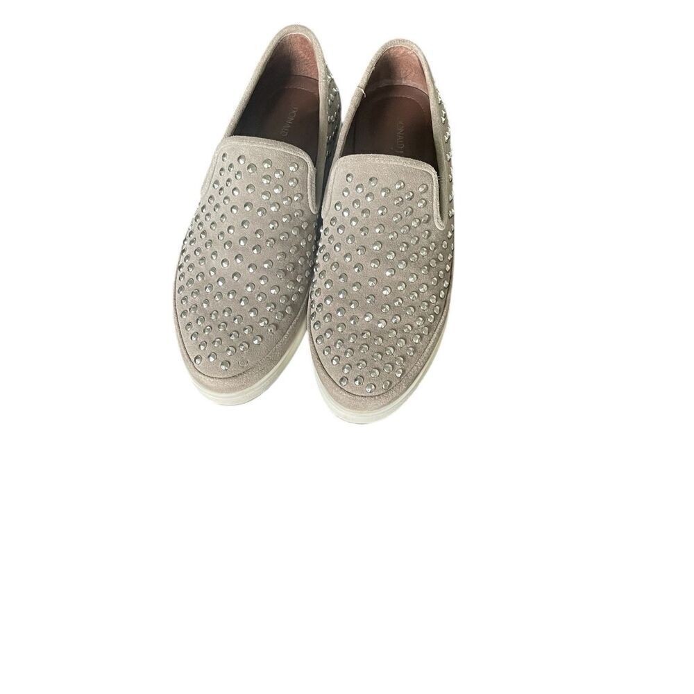 Donald Pliner Women’s Studded Slip on Loafer Gray   Size 8M